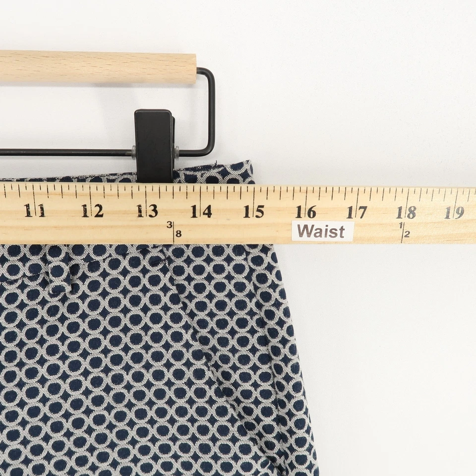 MaxMara 周末裤女式 10 码蓝色白色修身香烟弹力几何图案 — 第 4/4 张图片