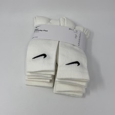 Nike Everyday Plus White Crew Socks 6-Pair Pack Size L