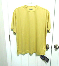 NWT WICKid Performance Tempra-Dry Short Sleeve Light Gold Shirt Men's Size S