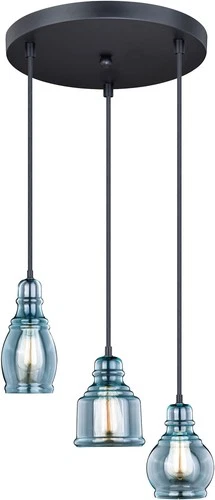 Vaxcel Lighting P0249 Millie 3 Light 17-1/2"W Multi Light Pendant - Bronze - Picture 1 of 12