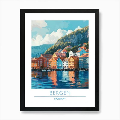 Bergen, Norwegen 1 Kunstdruck gerahmt Wandbild Poster Leinwanddruck Bild