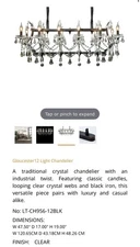 AICO Furniture Lighting Gloucester 12 Light Chandelier LT-CH956-12BLK - NEW