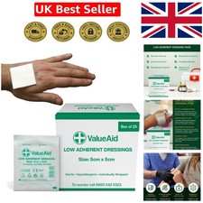 Comfortable Hypoallergenic Wound Dressings 5cm x 5cm - 25 Sterile Non-Stick Pads