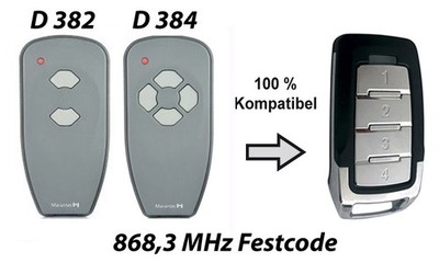 Ersatz für Marantec Handsender bis 4 Kanal 868,3 MHz. Digital 382 384 D382 D384