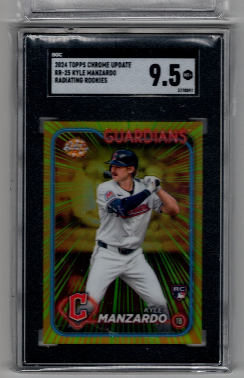 2024 Topps Chrome Update Radiating Rookies Variations Kyle Manzardo RC SGC 9.5