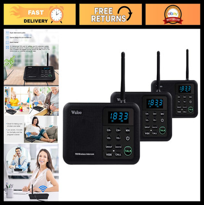Wireless Intercom System for Home - 1 Mile Range, 22 Channels, 100 Codes, 3 Stat