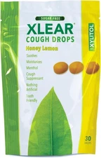 Xlear Cough Drops Honey Lemon Sugar Free Sore Throat Relief - 30 Drops