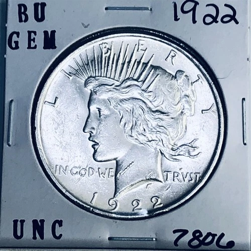 1922 P BU GEM PEACE SILVER DOLLAR UNC MS+++ U.S. MINT RARE COIN 7806