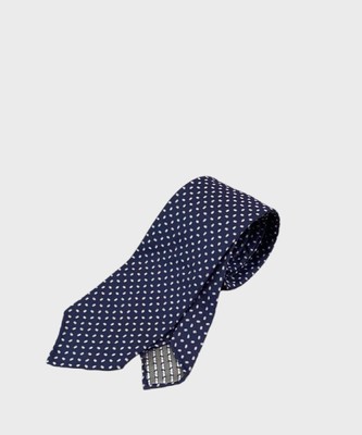 Petronius 1926 Three Pleated Silk Tie, Blue Gold Fancy KS3.01B