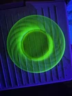 Vintage Green Depression Uranium Glass 7.5" Plate