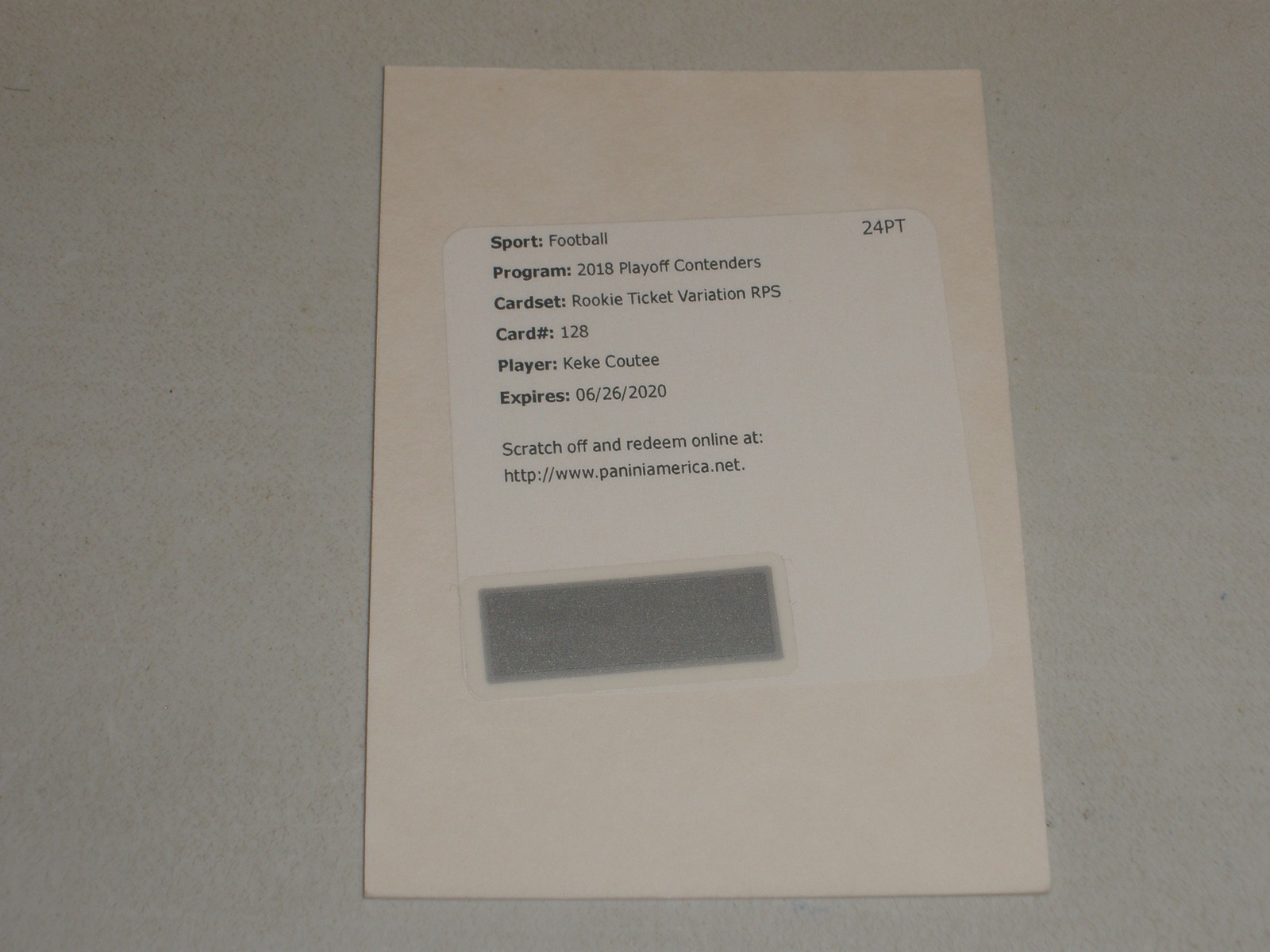 Keke Coutee Panini Contenders #128 Variation-Autograph
