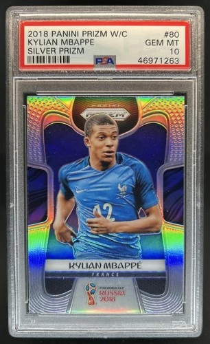 2018 Panini Prizm World Cup Kylian Mbappe Silver Rookie RC #80 France PSA 10