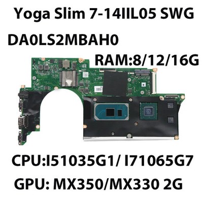 For Lenovo Yoga Slim 7-14IIL05 Motherboard DA0LS2MBAH0 I5 I7 MX350 2G 5B20S43993
