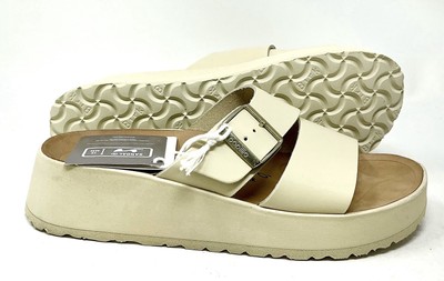 BIRKENSTOCK Almina Papillio Platform Sandals ECRU Leather EU 39 Womens US 8-8.5