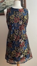 Cooperative Floral Metallic Shift Dress Women's Size Large Urban Outfitters