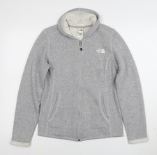 The North Face Women Grey Fleece Jacket Hooded Small