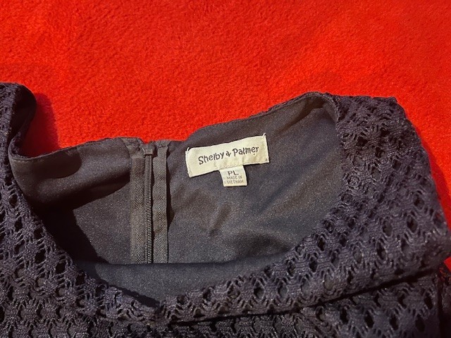 Shelby & Palmer Women’s Jumpsuit Size PL – Navy Blue Lace Overlay Top Sleeveless