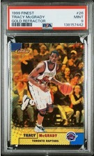 1999 FINEST BASKETBALL #26 TRACY McGRADY GOLD REFRACTOR 63/100 PSA MINT 9