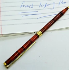 VINTAGE S.T DUPONT PEN BALLPOINT CLASSIQUE LAQUE DE CHINE FRANCE BROWN