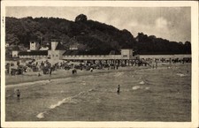 Ak Ostseebad Heringsdorf auf Usedom, Strand, Meer, Seebrücke - 4766947
