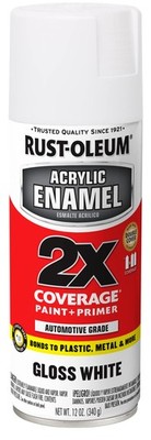 Rust-Oleum 271919 Acrylic Enamel 2X Spray 32 Fl Oz (Pack of 1), Gloss White 