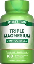 Triple Magnesium Complex | 420mg | 100 Capsules | Non-GMO | by Nature's Truth