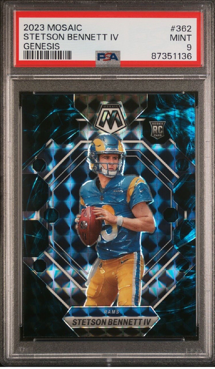 2023 Mosaic Stetson Bennett IV GENESIS #362 Rams Georgia PSA 9