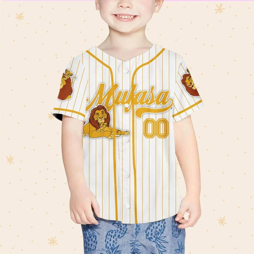 Custom Disney The Lion King Mufasa Simple Stripe, Custom Baseball Jersey