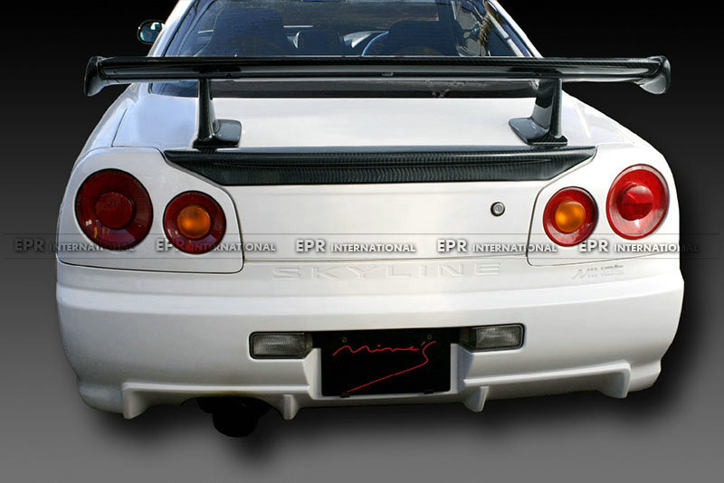 For Nissan Skyline R34 GTR GTT MIN Style Carbon Rear Trunk Spoiler