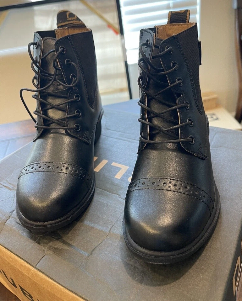 Дублин высоты ~ верховой езды ботильоны из черной кожи молодежи ~ размер 13 новый - Изображение 2 из 3