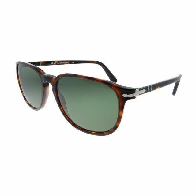 Persol Unisex PO3019S Sunglasses — Havana Frame, Crystal Green Lenses, 55mm - View #3
