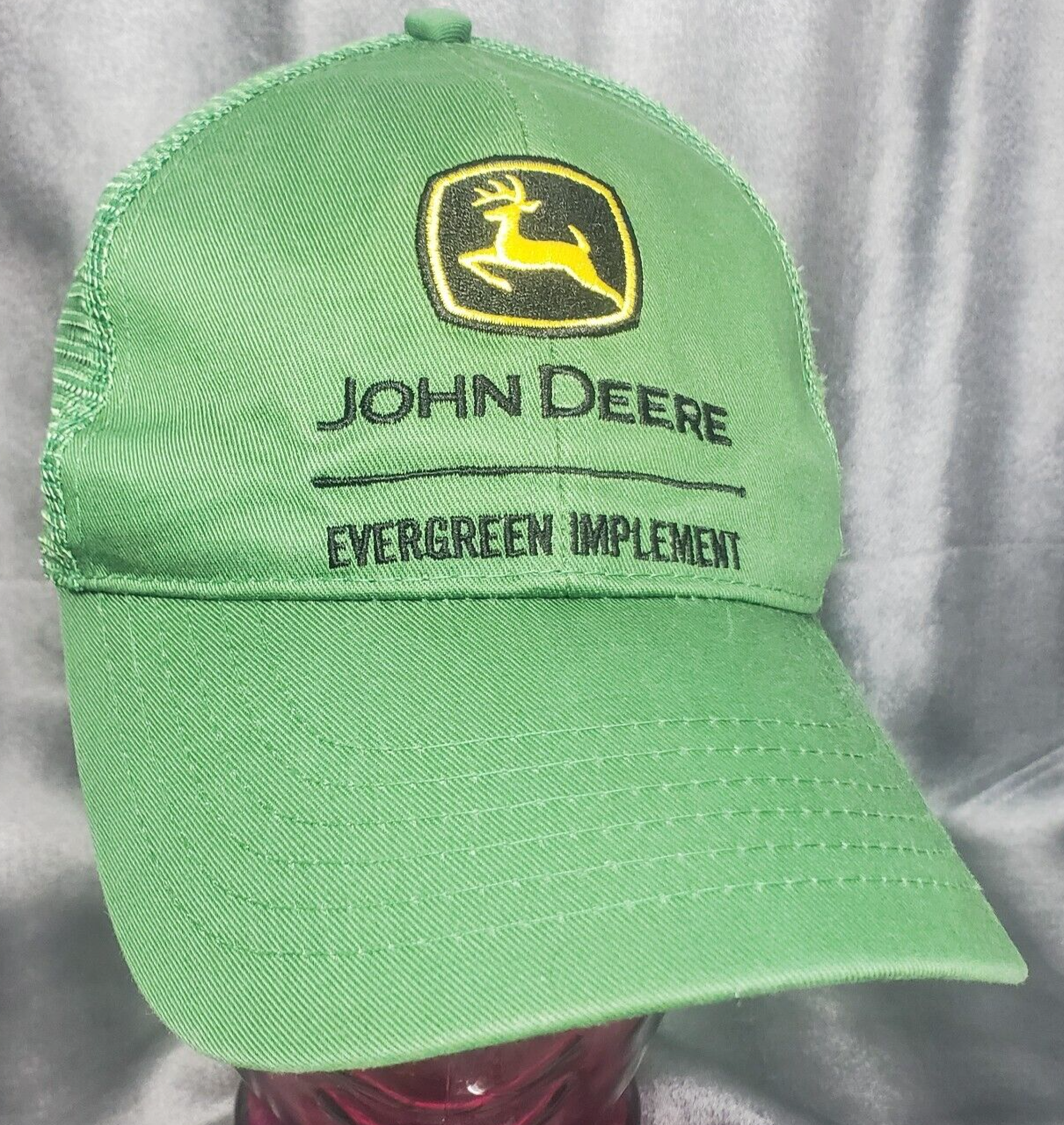John Deere Green Evergreen Hook & Loop Strapback Cap OSFM