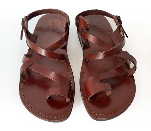 NEW Holy Land Israel CAMEL Style 6 Brown Leather Jesus Sandal US 7 M (Men) - Picture 1 of 6