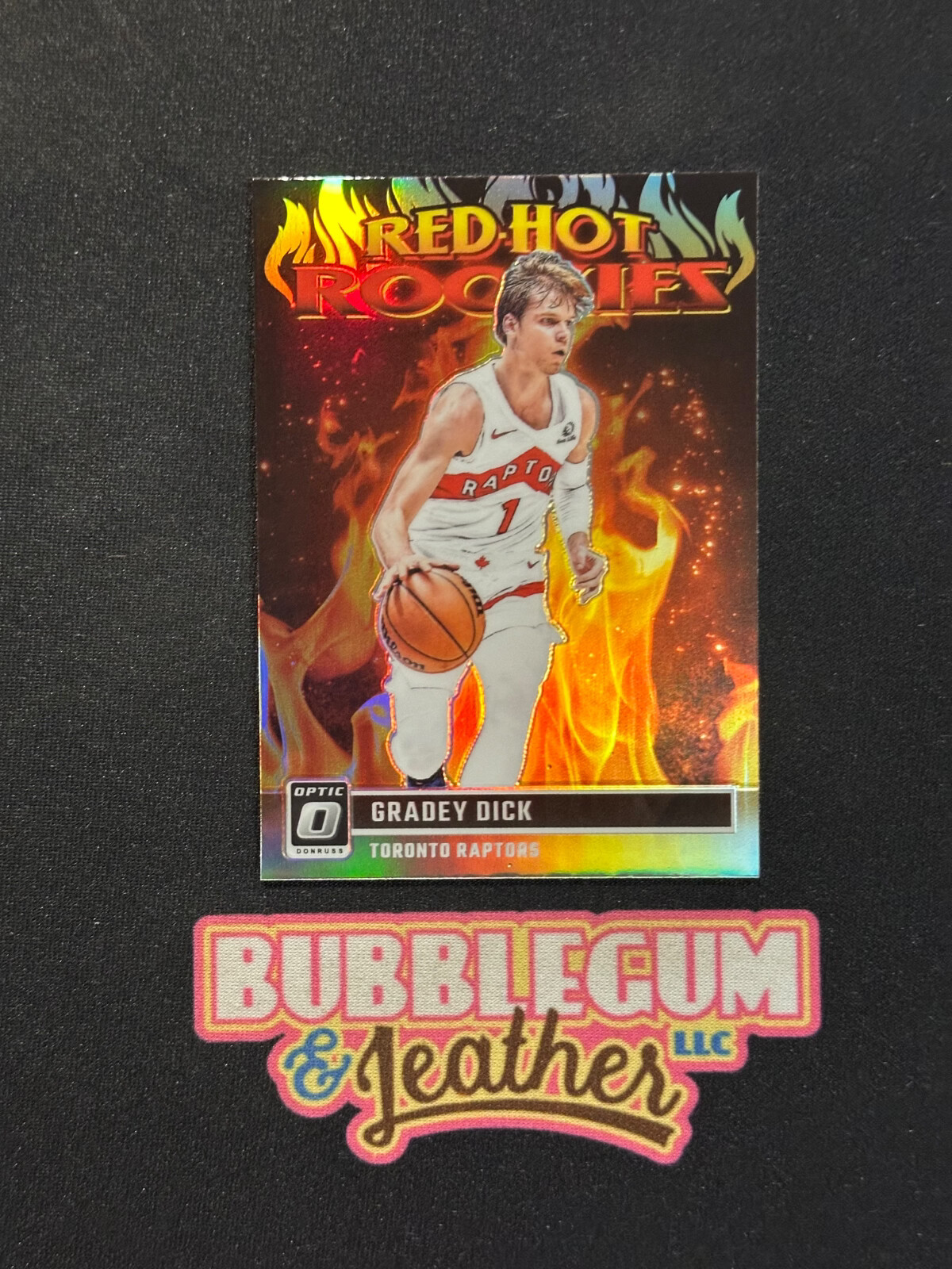2023-24 Donruss Optic Red Hot Rookies Gradey Dick #13 RC Silver Holo Prizm