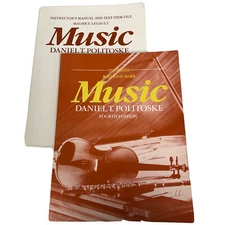 Music Daniel Politoske 4th Edition Instructors Manual test file Lot of 2 Books 