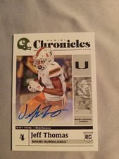 2020 Panini Chronicles JEFF THOMAS AUTO ROOKIE Miami Hurricanes football 
