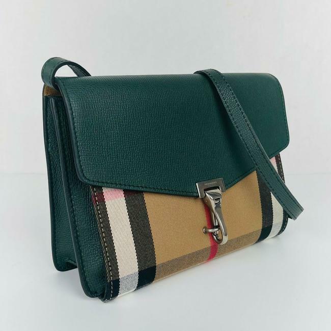 NEW BURBERRY MACKEN HOUSE CHECK DERBY LEATHER CROSSBODY BAG