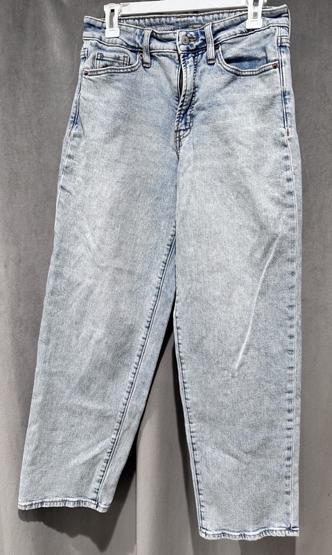 Old Navy OG High Rise Loose Jean Women 8 Blue Cotton Denim Stretch Straight Leg