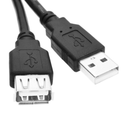 1.5M black USB EXTENSION CABLE USB2.0 Male to Female Magnetic Ring Extender OTG