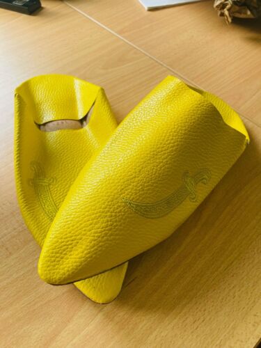 MOROCCAN BABOUCHE SLIPPERS Yellow, Mens, decorated **HANDMADE** - Picture 2 of 9