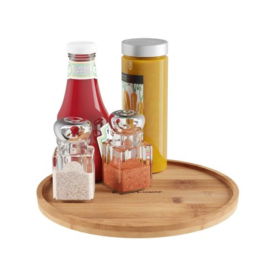 Bamboo Wooden Lazy Susan Countertop Cupboard 10 Inch Turntable