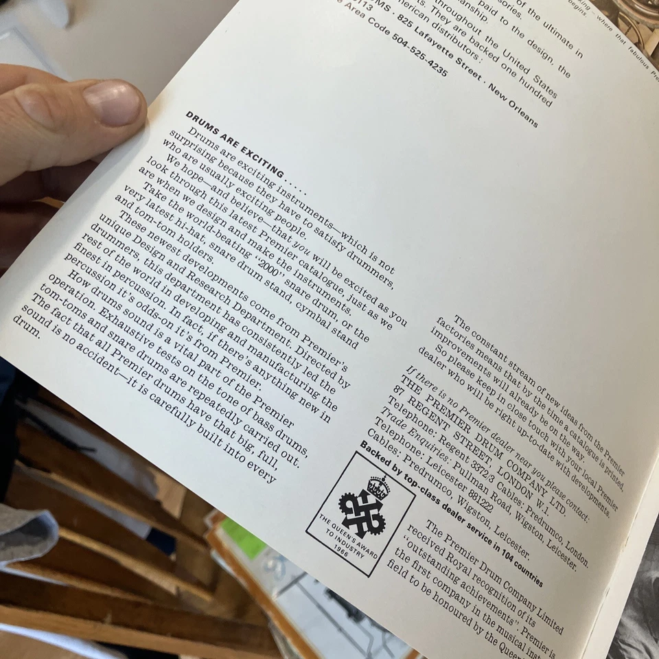 Premier Drum 1968 1969 каталог с почтовым конвертом и дополнениями с ценником 68 10222 - Изображение 4 из 4