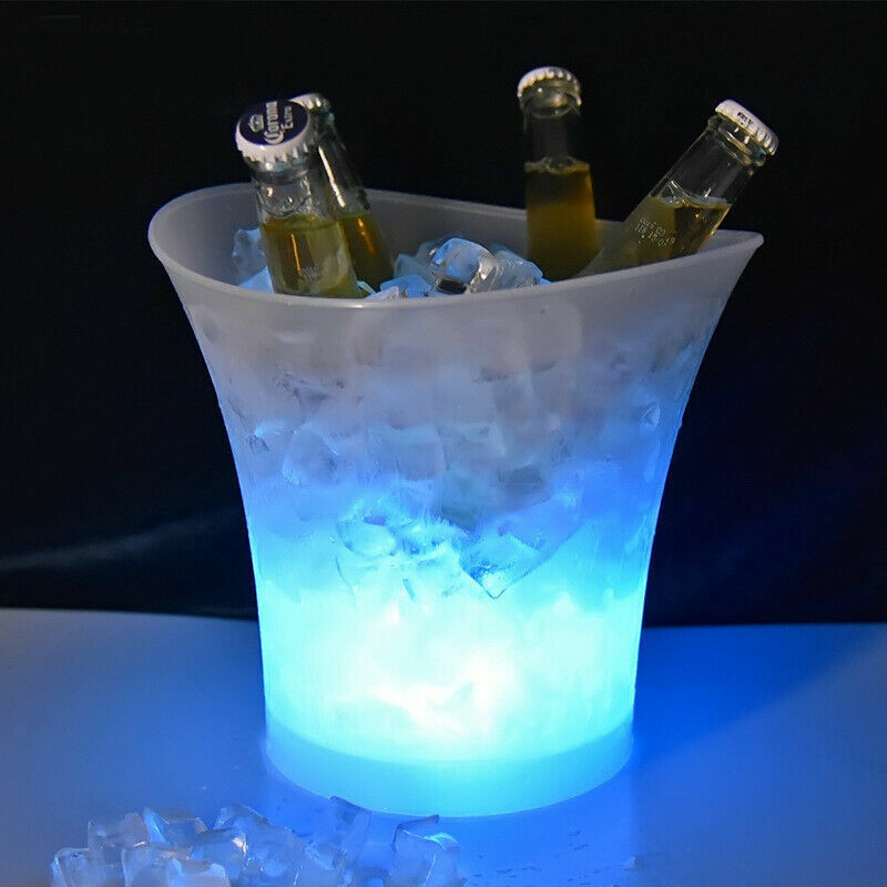 Colorfull LED Light Champagne Ice Bucket Wine Drink Beer 5L Ice Cooler
