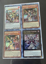Yugioh Uncut Sheet 4 Cards Secret Rare BACH 1st Edition Zombie Vampire Therizia