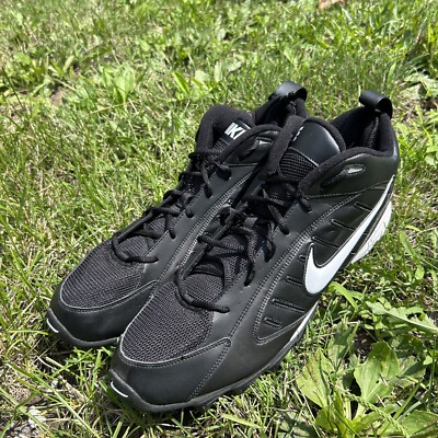 Nike Land Shark Mid Football Cleats - 313398-011 Black/White