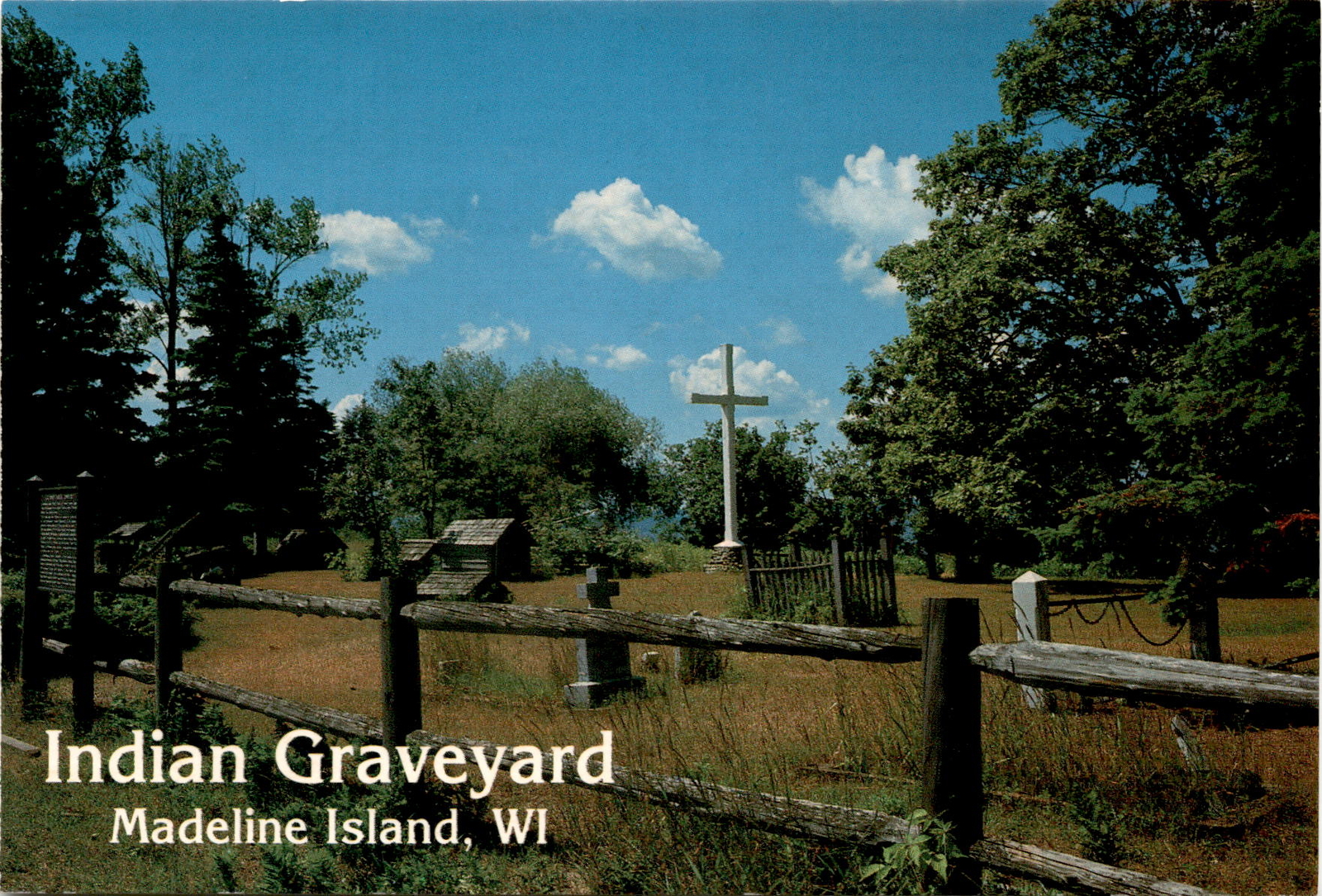 Madeline Island, WI, Indian Graveyard, La Pointe, Wisconsin, Treaty Postcard