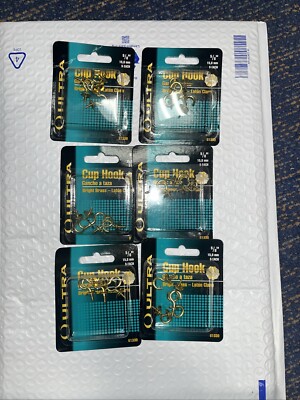 6 Packs Of 5 Ultra Hardware 61330 Durable 5/8 Inch Cup Hook 30 Hooks Total