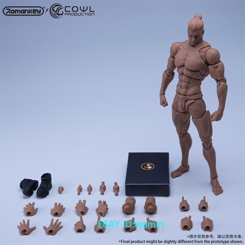 マサアキRomankey x COWL 男性素体　BLACK SKIN Romankey X COWL Male Body Black Skin 1/12 Scale Action