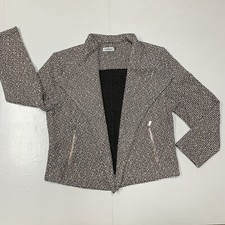 Calvin Klein Blazer Women  s Open Front Zipper Pockets