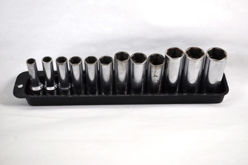 Snap On 3/8” Drive Deep Metric 12pc Socket Set 8-19mm SFSM Series, Magnetic Tray - Picture 11 of 13